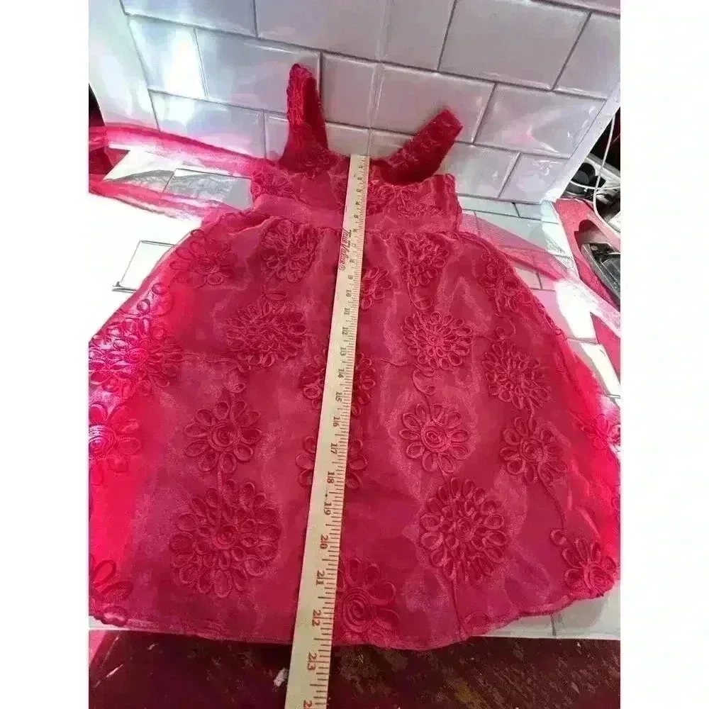 Rare Editions Hot Pink Tulle Size 7 Formal Dress Flower Girl Wedding Dress Up